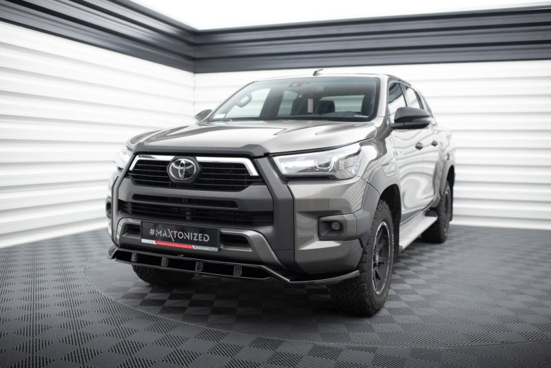 Maxton Front Ansatz Toyota Hilux Invincible Mk8 Facelift schwarz Hochglanz TO-HI-8-INV-FD1G+FD1R-G