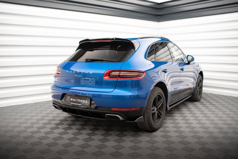 Maxton Heck Ansatz Flaps Diffusor für Porsche Macan Mk1 schwarz Hochglanz PO-MA-1-RSD1-G
