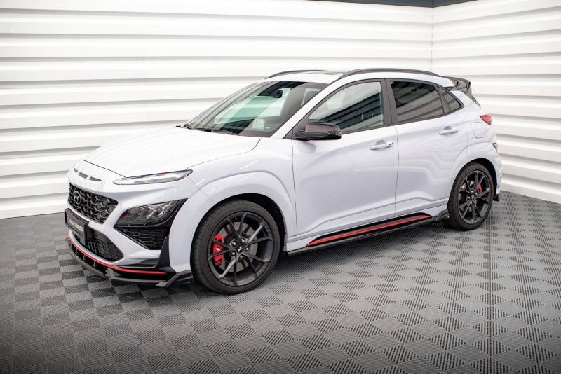 Maxton Seitenschweller Ansatz für V.2 für Hyundai Kona N Mk1 schwarz Hochglanz HY-KO-1-N-SD2-G