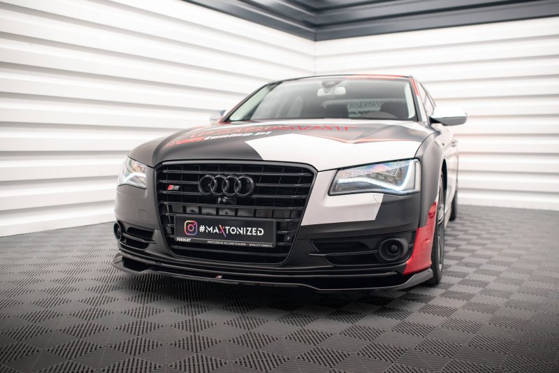 Maxton Front Ansatz V.1 für Audi S8 D4 schwarz Hochglanz AU-A8-D4-SLINE-FD1-G