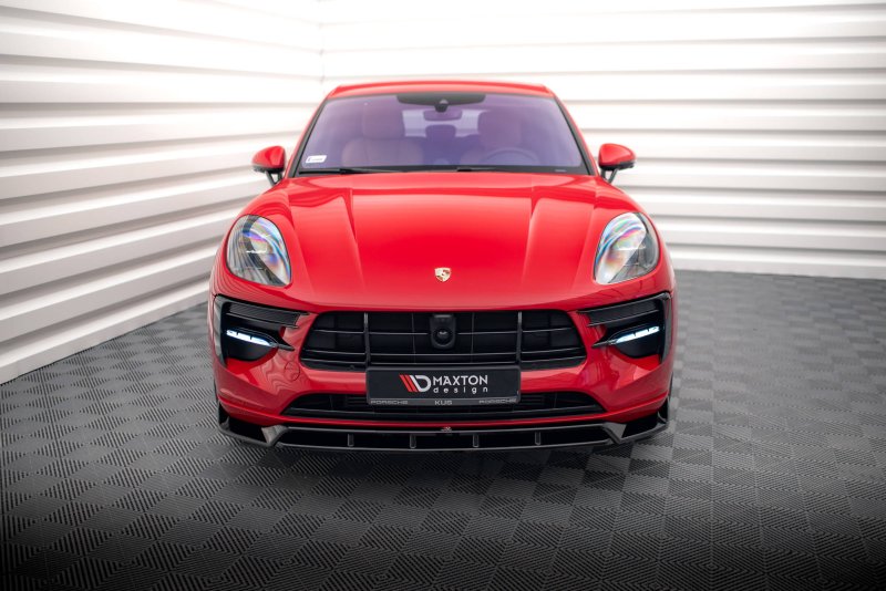 Maxton Front Ansatz V.2 für Porsche Macan Mk1 Facelift schwarz Hochglanz PO-MA-1F-FD2G+FD2R-G