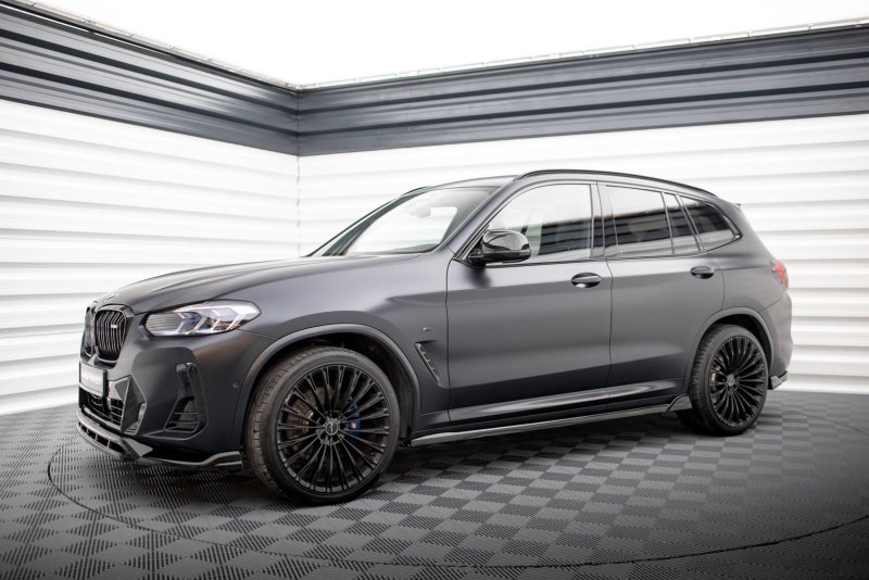 Maxton Seitenschweller Ansatz für BMW X3 M-Paket G01 Facelift schwarz Hochglanz BM-X3-01F-MPACK-SD1-G