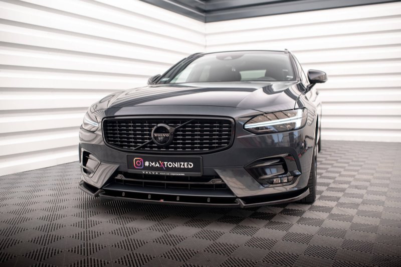 Maxton Front Ansatz für Volvo V90 R-Design Mk2 schwarz Hochglanz VO-V90-2-RDESIGN-FD1-G
