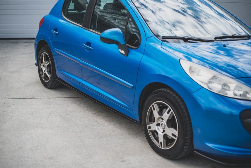 Maxton Seitenschweller Ansatz für Peugeot 207 Sport schwarz Hochglanz PE-207-SPORT-SD1-G