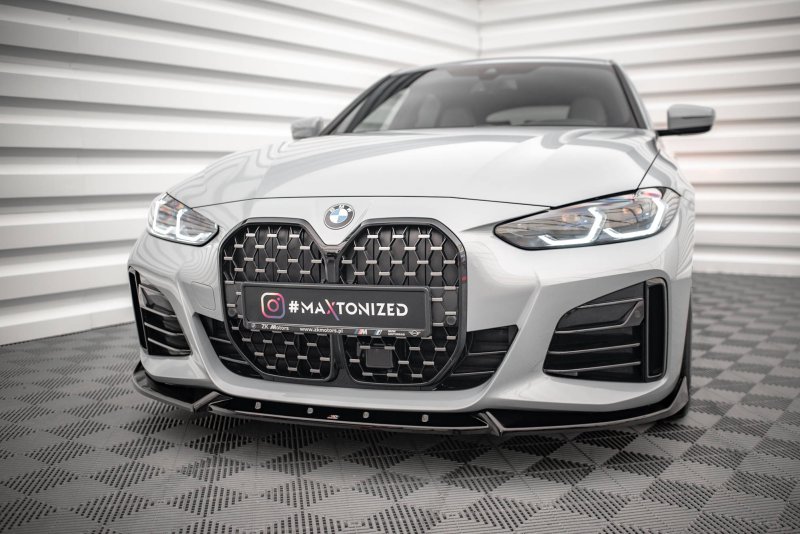Maxton Front Ansatz V.2 für BMW 4er / i4 Gran Coupe M-Paket G26 schwarz Hochglanz BM-4-G26-MPACK-GC-FD2-G