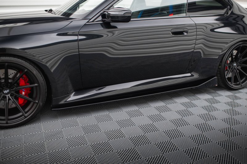 Maxton Seitenschweller Ansatz für V.4 BMW M2 G87 schwarz Hochglanz BM-M2-G87-SD4-G
