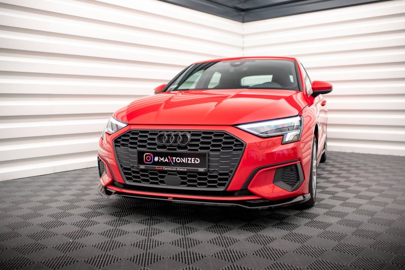 Maxton Front Ansatz V.2 für Audi A3 8Y schwarz Hochglanz AU-A3-8Y-FD2-G