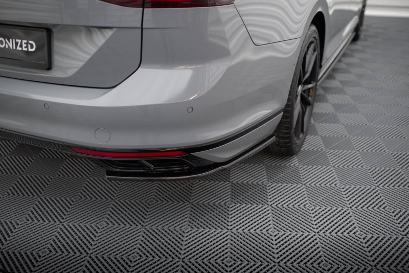 Maxton Heck Ansatz Flaps Diffusor VW Passat R-Line B8 Facelift schwarz Hochglanz VW-PA-B8F-RLINE-RSD1-G