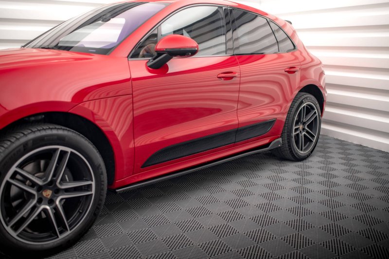 Maxton Seitenschweller Ansatz für Porsche Macan Mk1 Facelift schwarz Hochglanz PO-MA-1F-SD1-G