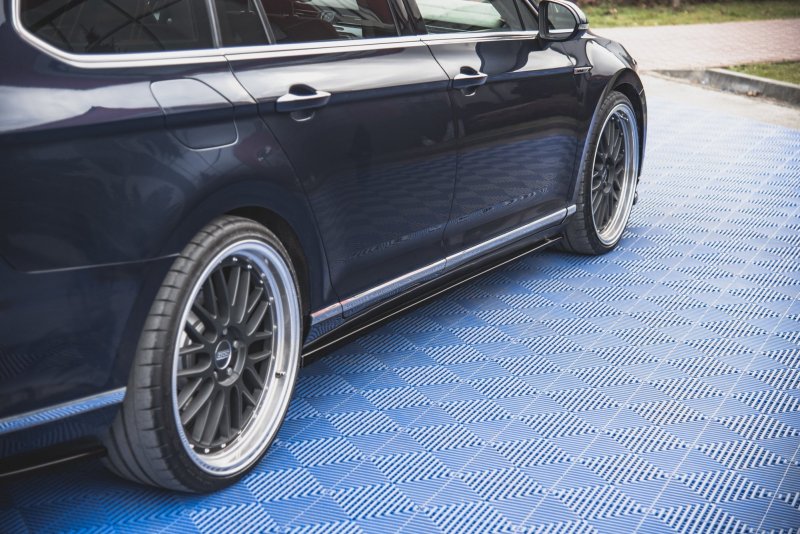Maxton Seitenschweller Ansatz für Volkswagen Passat B8 schwarz Hochglanz VW-PA-B8-SD1-G