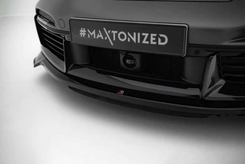 Maxton Front Ansatz Porsche 911 Turbo S Sport Package 992 schwarz Hochglanz PO-911-992-TURBO-S-SPORT-FD1-G