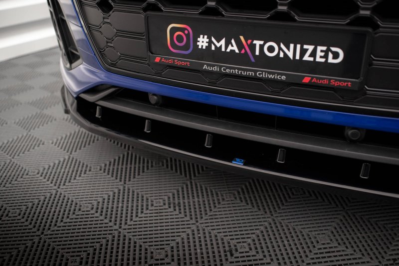 Maxton Front Ansatz V.2 für Audi SQ5 / Q5 S-Line SUV / Sportback Mk2 Facelift schwarz Hochglanz AU-SQ5-2F-SB-FD2-G