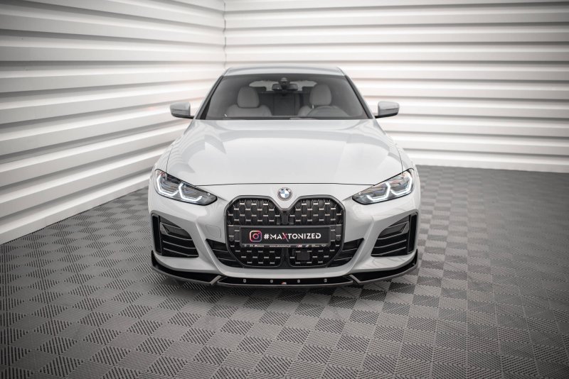 Maxton Front Ansatz V.2 für BMW 4er / i4 Gran Coupe M-Paket G26 schwarz Hochglanz BM-4-G26-MPACK-GC-FD2-G