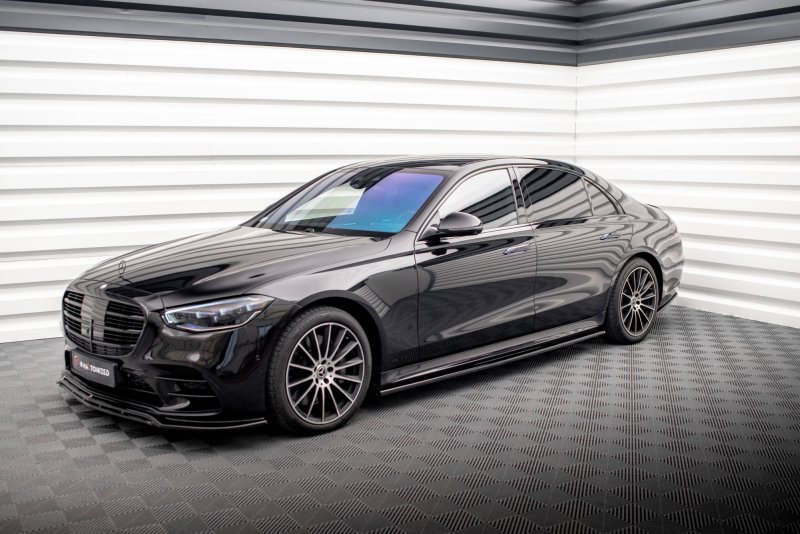 Maxton Seitenschweller Ansatz für Mercedes-Benz S Long AMG-Line V223 schwarz Hochglanz ME-S-223-AMGLINE-SD1-G