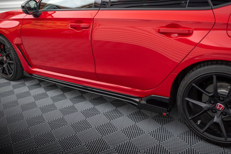 Maxton Street Pro Seitenschweller Ansatz für + Flaps Honda Civic Type-R Mk 11 schwarz Hochglanz HOCI11TYPERCNC-SD1BRB+SF1-G