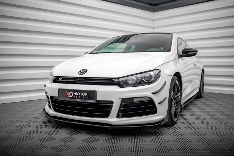 Maxton Street Pro Front Ansatz + Flaps VW Scirocco R Mk3 schwarz Hochglanz VWSC3RCNC-FD2BRB+FSF1-G