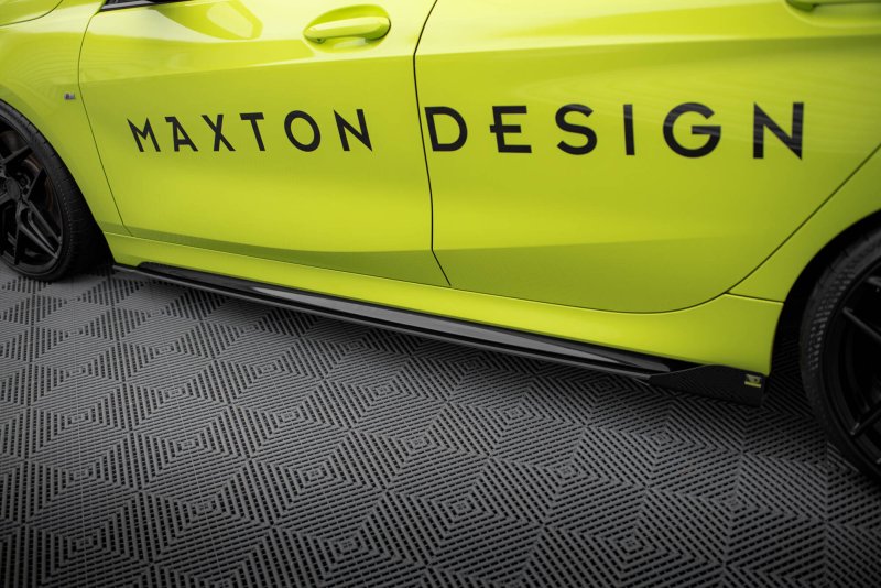 Maxton Street Pro Seitenschweller Ansatz + Flaps BMW 1er F40 M-Paket / M135i schwarz Hochglanz BM140MPACKCNC-SD1BRB+SF1-G