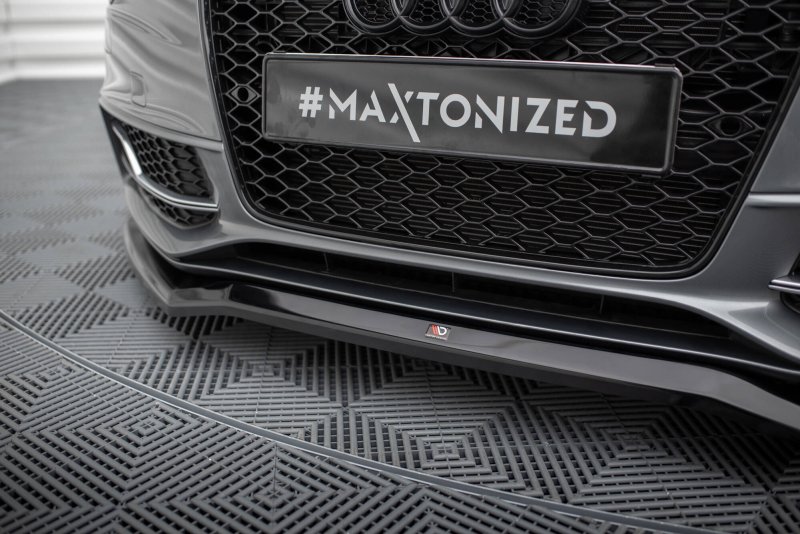 Maxton Front Ansatz V.4 Audi S5 / A5 S-Line Coupe / Sportback 8T Facelift schwarz Hochglanz AU-S5-1F-FD2-G