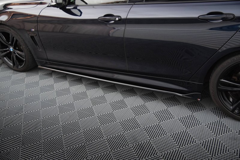 Maxton Seitenschweller Ansatz V.3 BMW 4er Coupe / Gran Coupe / Cabrio M-Paket F32 / F36 / F33 schwarz Hochglanz BM-4-F36-GC-MPACK-SD1-G