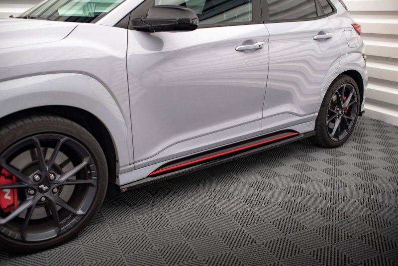 Maxton Seitenschweller Ansatz für V.1 für Hyundai Kona N Mk1 schwarz Hochglanz HY-KO-1-N-SD1-G