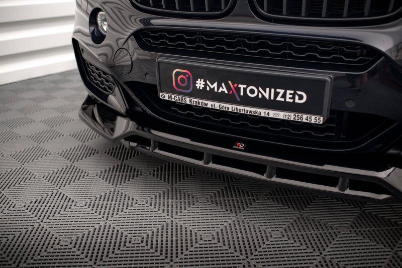 Maxton Front Ansatz V.3 für BMW X6 M-Paket F16 schwarz Hochglanz BM-X6-16-MPACK-FD3G+FD3R-G