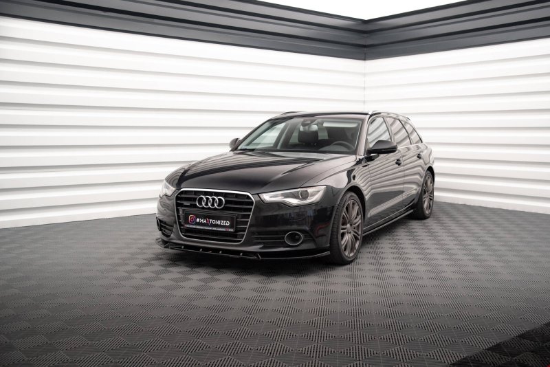 Maxton Seitenschweller Ansatz V.2 Audi A6 C7 schwarz Hochglanz AU-A6-C7-SD2-G