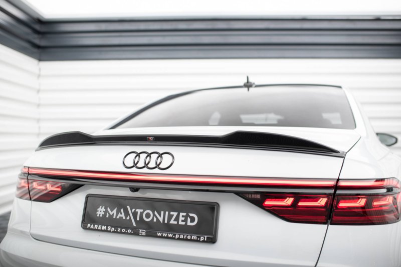Maxton Spoiler CAP für 3D Audi A8 / A8 S-Line / S8 D5 schwarz Hochglanz AU-A8-D5-CAP1-G