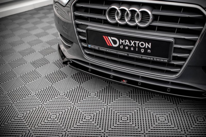Maxton Front Ansatz für Audi A3 Sportback 8V schwarz Hochglanz AU-A3-8V-FD1-G