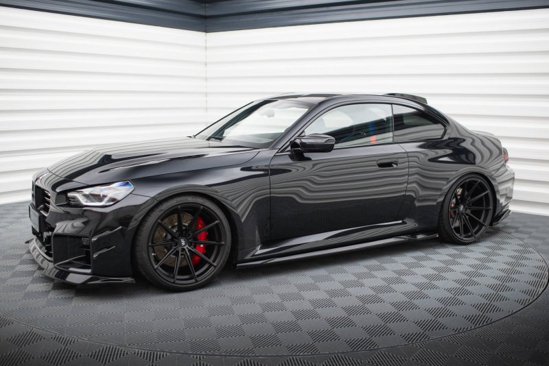 Maxton Seitenschweller Ansatz für V.1 für BMW M2 G87 schwarz Hochglanz BM-M2-G87-SD1-G