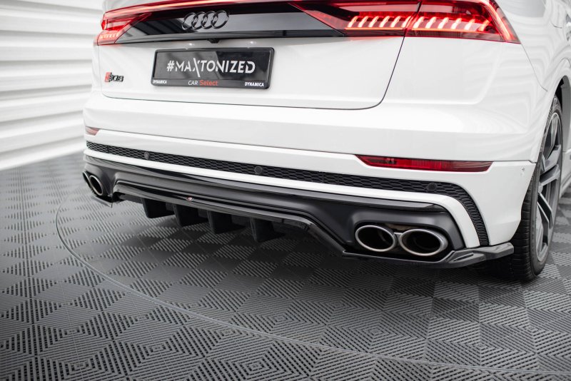Maxton Mittlerer Cup Diffusor Heck Ansatz Audi SQ8 Mk1 schwarz Hochglanz AU-SQ8-1-RD1G+RD2-G