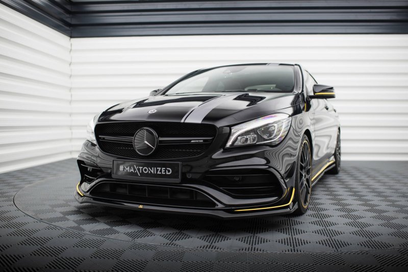 Maxton Front Ansatz V.3 Mercedes-AMG CLA 45 Aero C117 Facelift schwarz Hochglanz ME-CLA-117-45-AMG-AERO-FD1-G