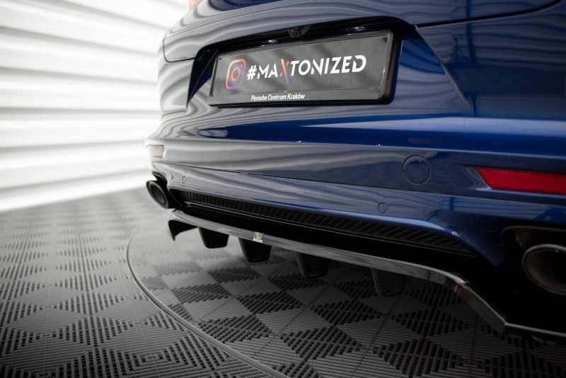 Maxton Mittlerer Diffusor Heck Ansatz DTM Look für Porsche Panamera E-Hybrid 971 Facelift schwarz Hochglanz PO-PA-971F-H-RD1G+RD2-G