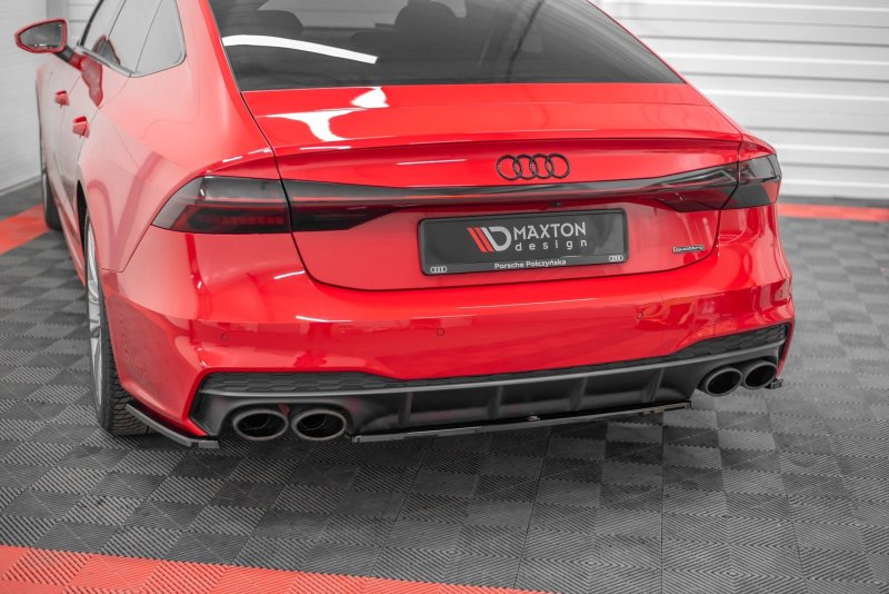 Maxton Mittlerer Diffusor Heck Ansatz für Audi S7 C8 schwarz Hochglanz AU-A7-C8-SLINE-RD1-G