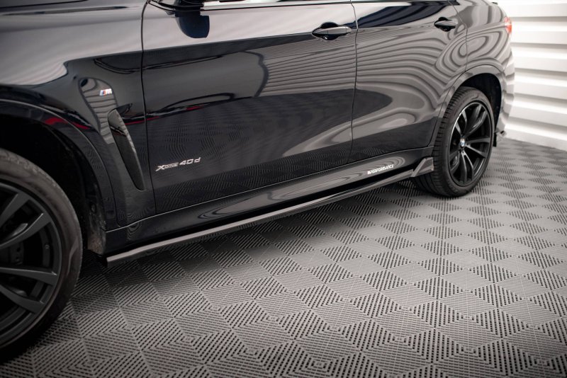 Maxton Seitenschweller Ansatz für V.2 für BMW X6 M-Paket F16 schwarz Hochglanz BM-X6-16-MPACK-SD2-G