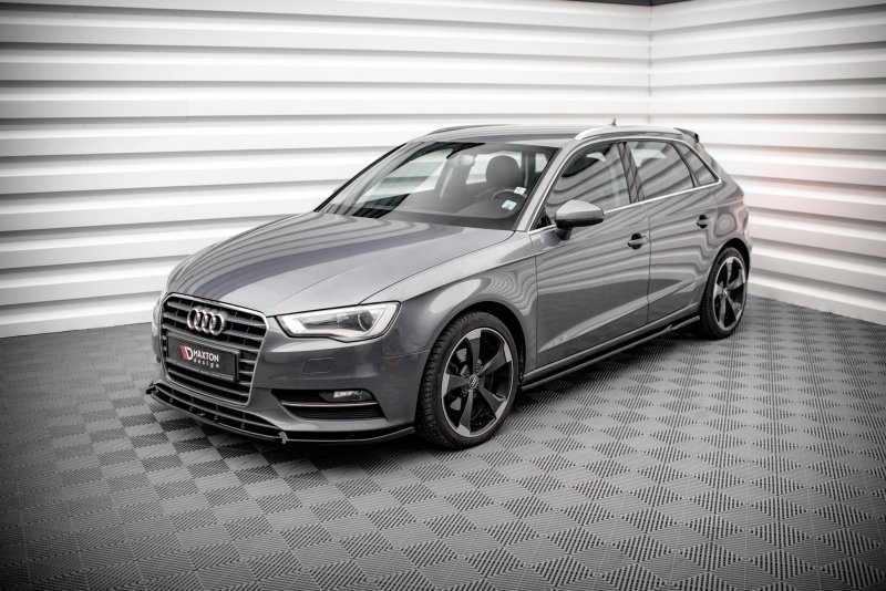 Maxton Seitenschweller Ansatz für Audi A3 Sportback 8V schwarz Hochglanz AU-A3-8V-SD1-G