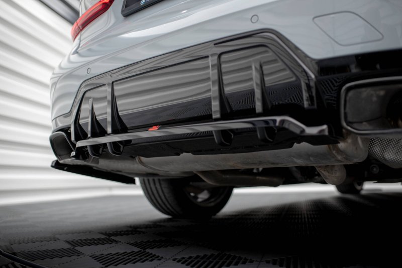 Maxton Mittlerer Diffusor Heck Ansatz DTM Look für V.1 BMW M340i G20 / G21 Facelift schwarz Hochglanz BM-3-20F-M-RD1G+RD2-G