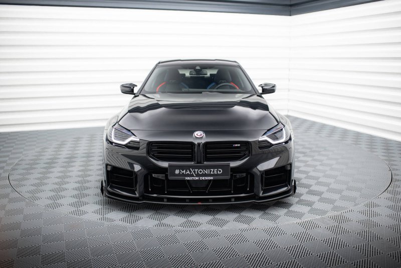 Maxton Street Pro Front Ansatz + Flaps V.1 + Flaps BMW M2 G87 schwarz Hochglanz BMM2G87CNC-FD1BRB+FSF1-G
