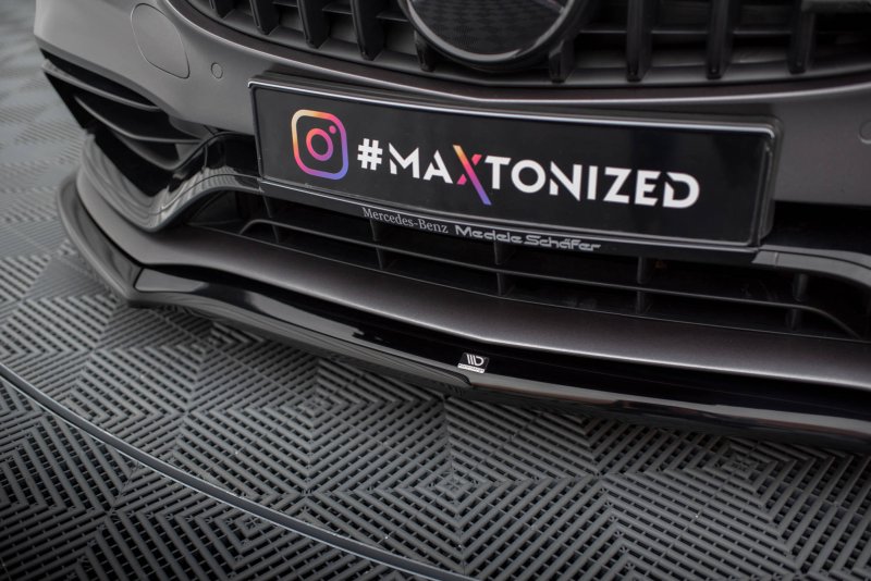 Maxton Front Ansatz V.1 Mercedes-AMG C63 Limousine / Kombi W205 Facelift schwarz Hochglanz ME-C-205F-63-FD1-G