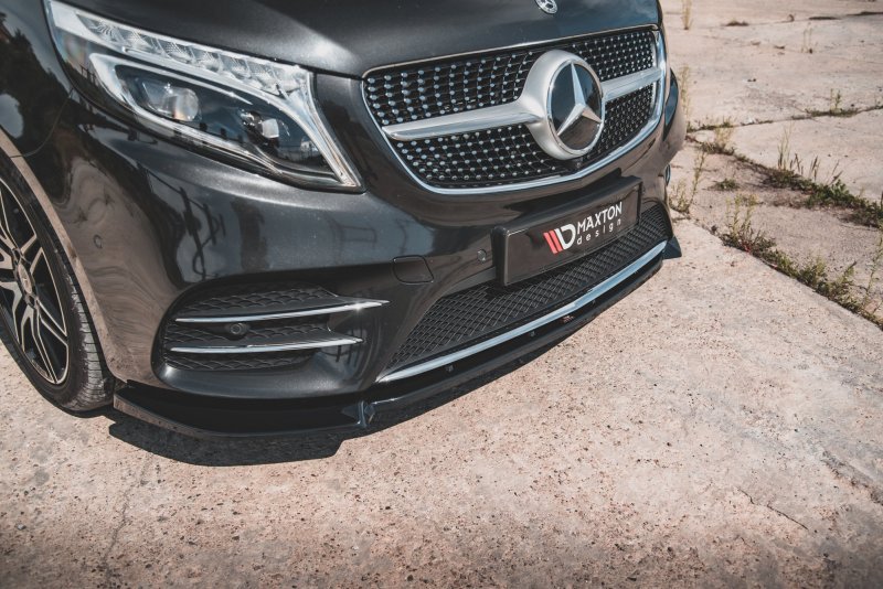 Maxton Front Ansatz V.3 für Mercedes-Benz V-Klasse AMG-Line W447 Facelift schwarz Hochglanz ME-V-447F-AMGLINE-FD3-G