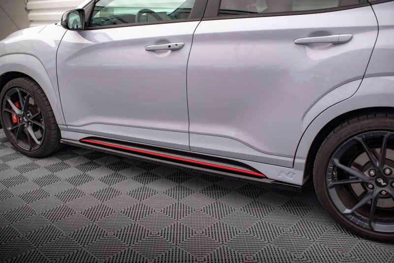 Maxton Seitenschweller Ansatz für V.1 für Hyundai Kona N Mk1 schwarz Hochglanz HY-KO-1-N-SD1-G