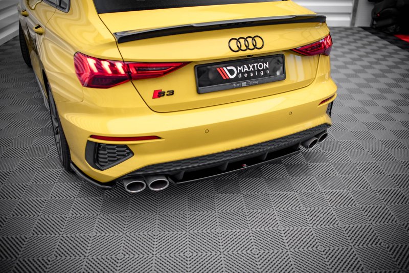 Maxton Mittlerer Diffusor Heck Ansatz für Audi S3 Limousine 8Y schwarz Hochglanz AU-S3-8Y-S-RD1-G