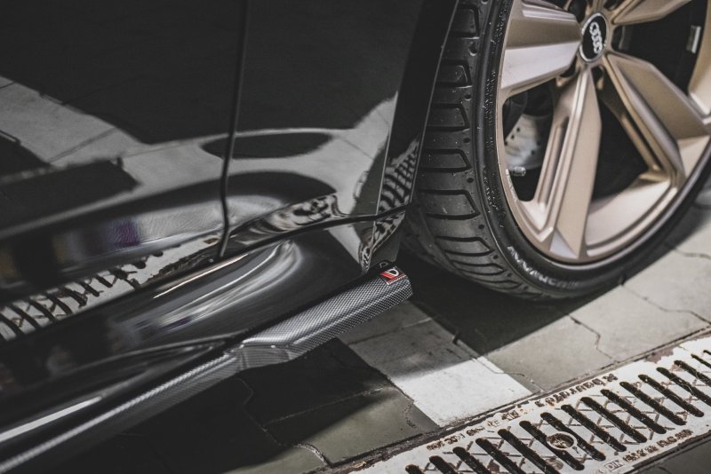 Maxton Seitenschweller Ansatz für Audi RS5 Sportback F5 Facelift schwarz Hochglanz AU-RS5-2F-SB-SD1-G