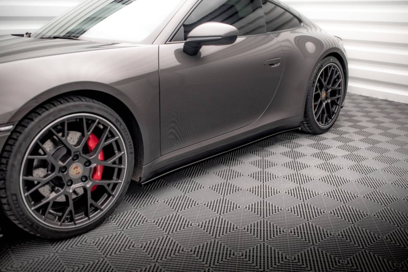 Maxton Seitenschweller Ansatz für Porsche 911 Carrera 4S 992 schwarz Hochglanz PO-911-992-CA-4S-SD1-G