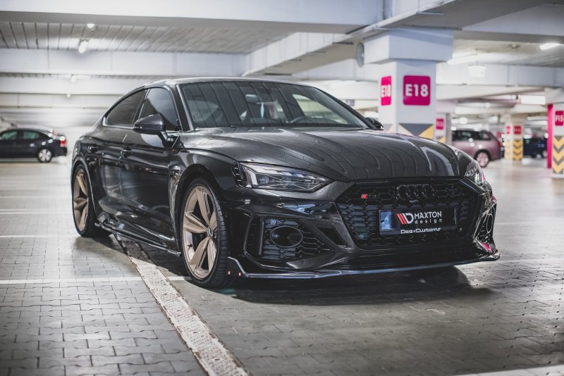Maxton Front Ansatz +Flaps für V.1 Audi RS5 F5 Facelift AU-RS5-2F-FD1G+FS