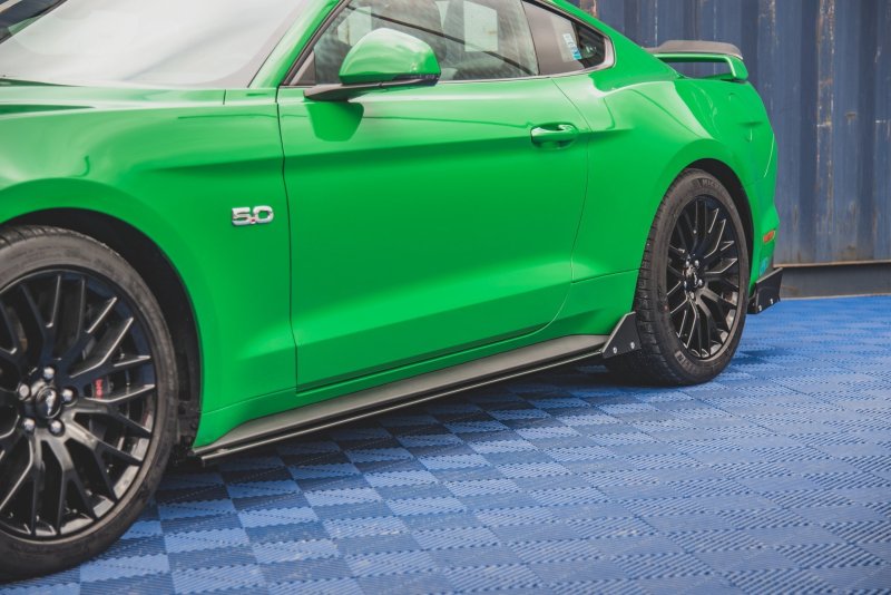Maxton Seitenschweller Ansatz + Flaps  Ford Mustang GT Mk6 Facelift FO-MU-6F-GT-SD1G+S