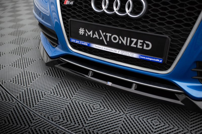 Maxton Front Ansatz V.4 Audi S4 / A4 S-Line B8 schwarz Hochglanz AU-S4-B8-FD4-G