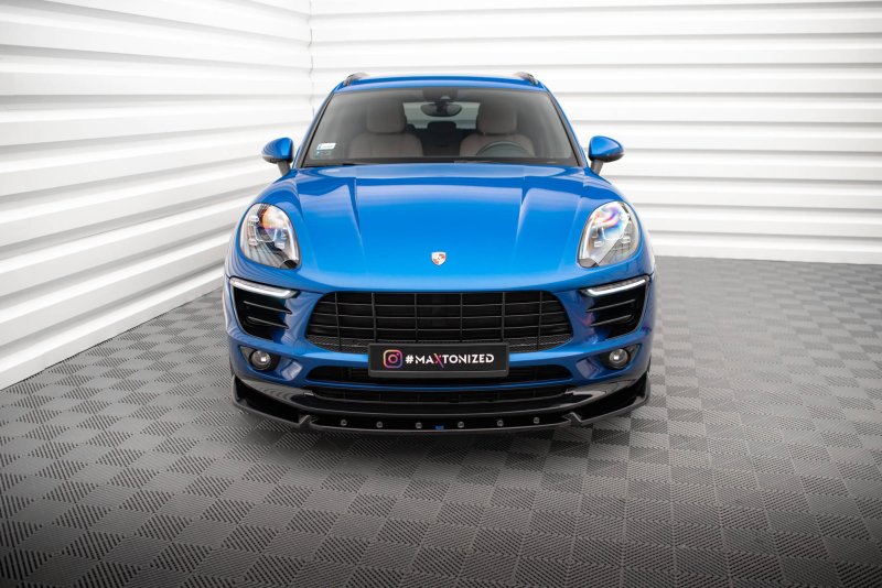 Maxton Front Ansatz V.2 für Porsche Macan Mk1 schwarz Hochglanz PO-MA-1-FD2-G