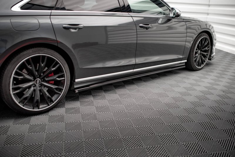 Maxton Seitenschweller Ansatz für Audi S8 / A8 S-Line D5 schwarz Hochglanz AU-S8-D5-SD1-G