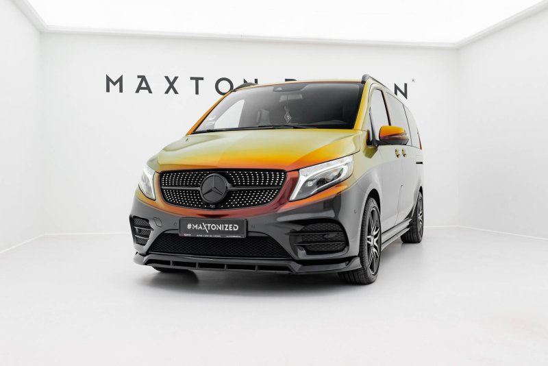 Maxton Front Ansatz V.6 Mercedes-Benz V-Klasse AMG-Line W447 Facelift schwarz Hochglanz ME-V-447F-AMGLINE-FD6G+FD6R-G