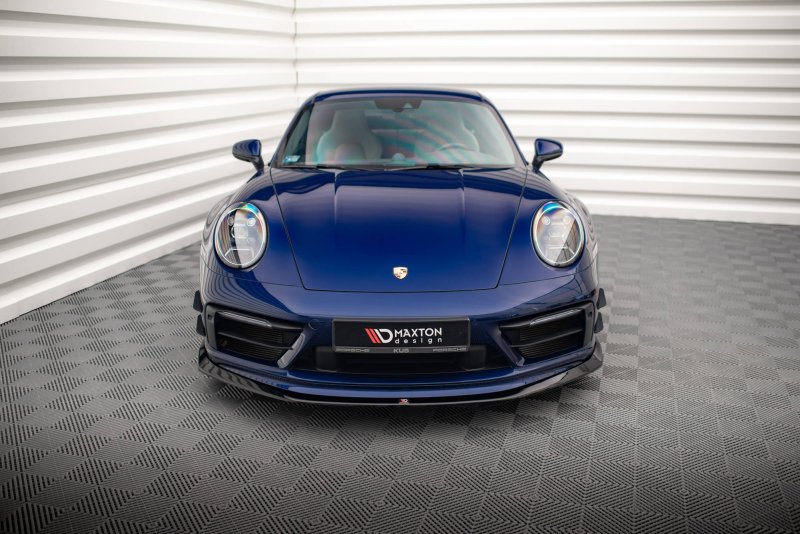 Maxton Front Ansatz V.2 für Porsche 911 Carrera Aero 992 schwarz Hochglanz PO-911-992-CA-AERO-FD2-G